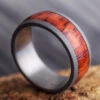Leopard Wood Wedding Band, Sandblasted Titanium Ring 2 Leopard Wood Wedding Band, Sandblasted Titanium Ring -Johan Jewelry Shop E 3702 Art Cropped 3