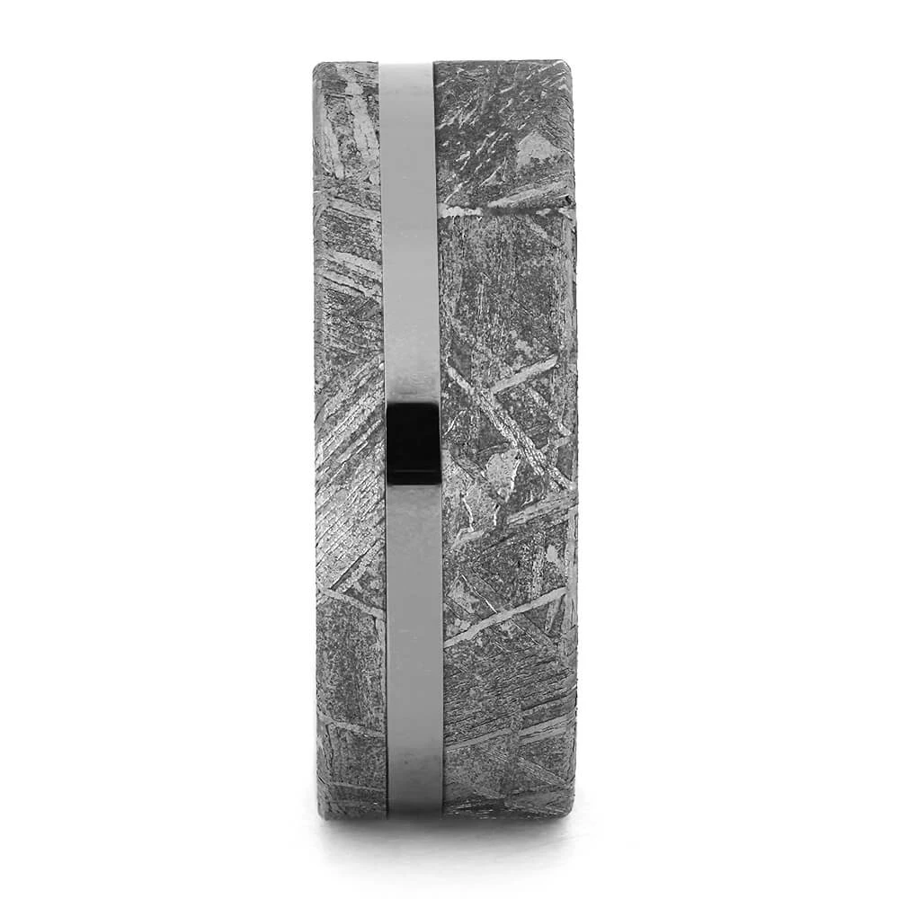 Unique Tungsten Ring With Meteorite Edges 5 Unique Tungsten Ring With Meteorite Edges - Image 3