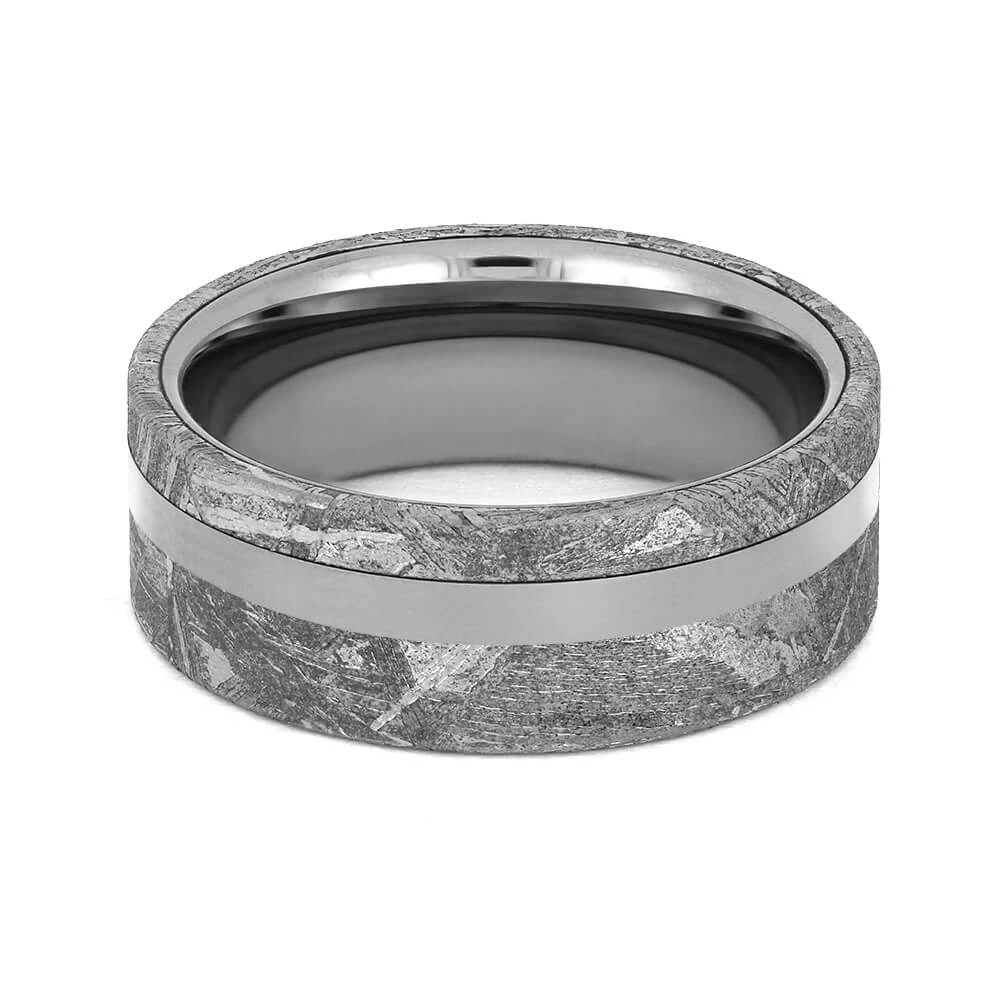 Unique Tungsten Ring With Meteorite Edges 7 Unique Tungsten Ring With Meteorite Edges - Image 5