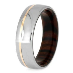 Ironwood Wedding Band With Gold Pinstripe -Johan Jewelry Shop E 3762 Gonzales 3