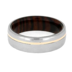 Ironwood Wedding Band With Gold Pinstripe -Johan Jewelry Shop E 3762 Gonzales 4