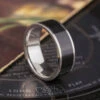 Vinyl Record Ring, Titanium Wedding Band With Vinyl LP Inlay