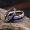 Lapis Lazuli & Meteorite Wedding Band Set 2 Lapis Lazuli & Meteorite Wedding Band Set -Johan Jewelry Shop E 3865 Art Cropped 3