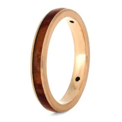 Meteorite And Tulipwood Wedding Band, Diamond Ring In Rose Gold -Johan Jewelry Shop E 3881 Pollien 3