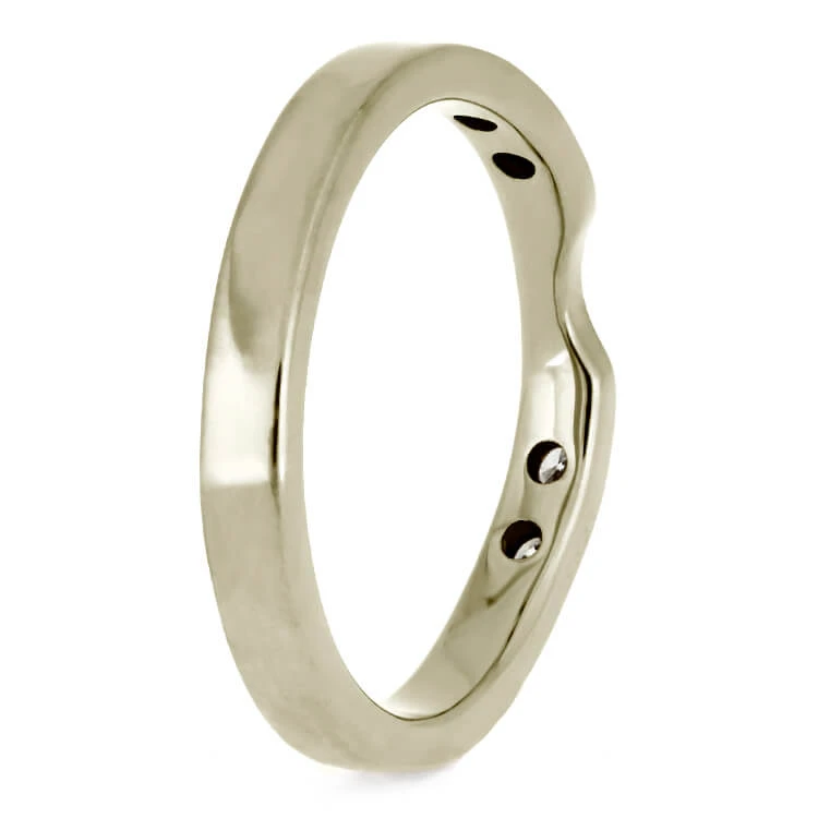 Moissanite Women's Wedding Band With Curve 5 Moissanite Women's Wedding Band With Curve - Image 3