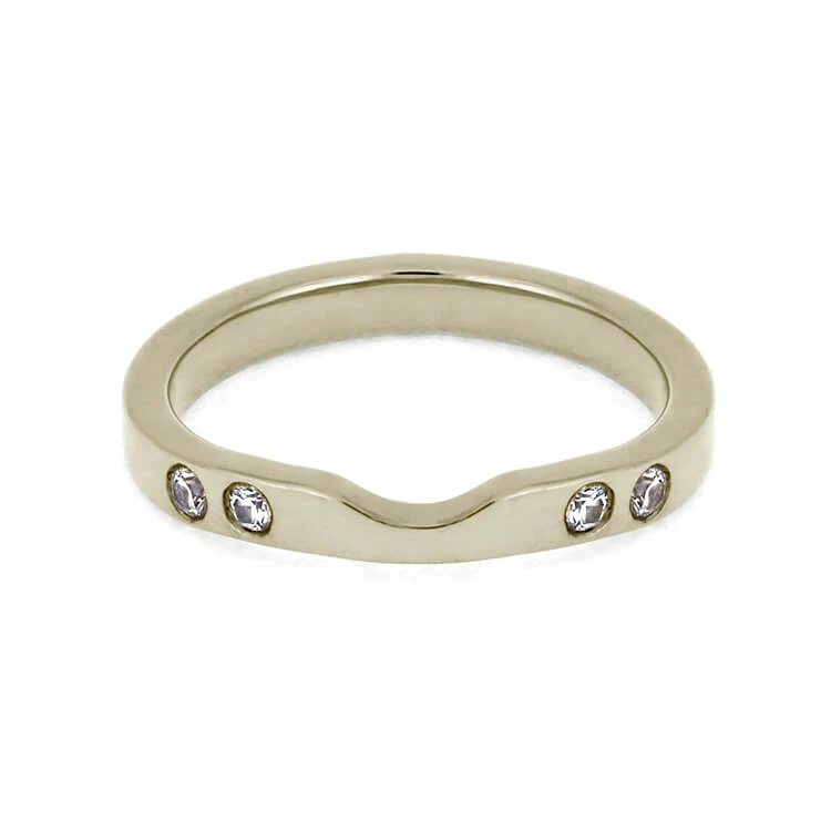 Moissanite Women's Wedding Band With Curve 7 Moissanite Women's Wedding Band With Curve - Image 5