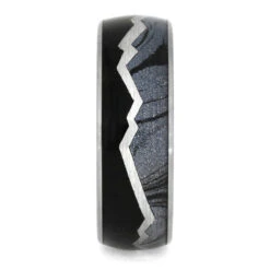 Mountain Ring With Ebony Wood And Mokume Gane -Johan Jewelry Shop E 3890 Mokume Mountain 2