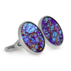 Genuine Turquoise Cuff Links -Johan Jewelry Shop E 3916 Lava Turquoise Mosaic 3B