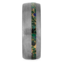 Gem Alloy Wedding Band, Titanium Ring With Brushed Finish -Johan Jewelry Shop E 3930 Desert Mosaic 2