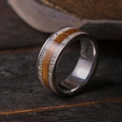 Whiskey Barrel Wood And Antler Men's Ring 16 Whiskey Barrel Wood And Antler Men's Ring -Johan Jewelry Shop E 3938 Art Cropped 8