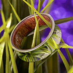 Concave Wedding Band, Mahogany Wood Ring