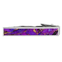 Purple Lava Turquoise Tie Clip -Johan Jewelry Shop E 3979 Tie Bar Lava Turquoise 3