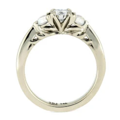 Moonstone & Moissanite Three Stone Engagement Ring -Johan Jewelry Shop E 4002 Denley 4