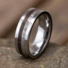 Meteorite & Dinosaur Bone Ring In Polished Tungsten 1 Meteorite & Dinosaur Bone Ring In Polished Tungsten -Johan Jewelry Shop E 4013 Art Cropped 1 4 10