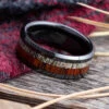 Men's Wedding Band With Antler & Ironwood -Johan Jewelry Shop E 4092 Art Cropped 1
