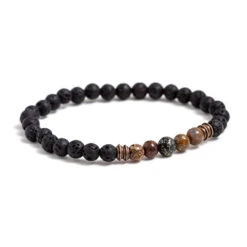 Penton Dinosaur Bone & Lava Bead Bracelet 12 Penton Dinosaur Bone & Lava Bead Bracelet -Johan Jewelry Shop E 4163 Penton White 3