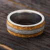 Whiskey Oak & Meteorite Men's Wedding Band -Johan Jewelry Shop E 4245 Art 2 4