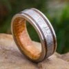 Men's Whiskey Oak Wood Wedding Band With Meteorite Center -Johan Jewelry Shop E 4499 Art Cropped 4