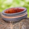 Guitar String Ring With Rose Gold Pinstripe -Johan Jewelry Shop E 4702 Art June Cropped 2
