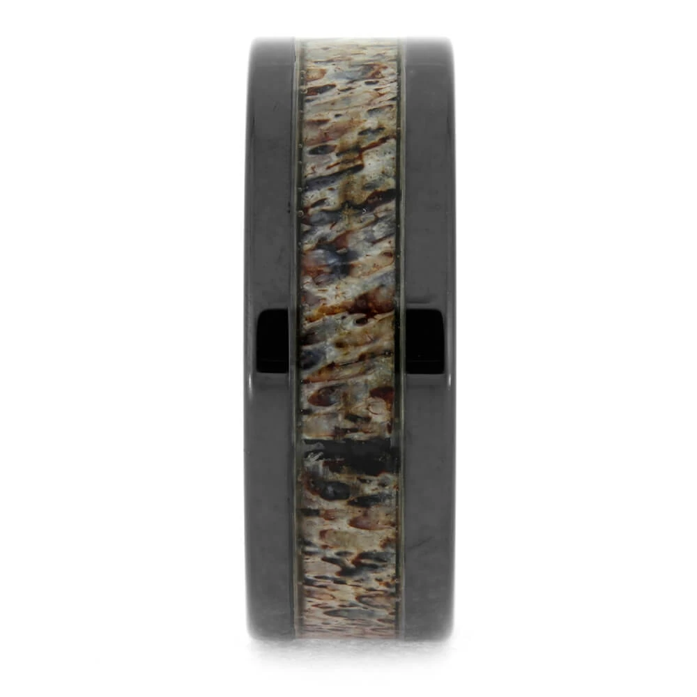 Antler & Black Ceramic Men's Wedding Band 5 Antler & Black Ceramic Men's Wedding Band - Image 3