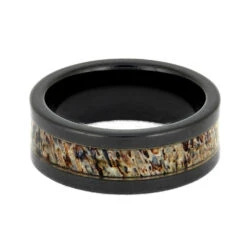 Antler & Black Ceramic Men's Wedding Band 13 Antler & Black Ceramic Men's Wedding Band -Johan Jewelry Shop E SIG3017 4