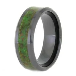 Glowstone Wedding Band With Dinosaur Bone -Johan Jewelry Shop Glow3