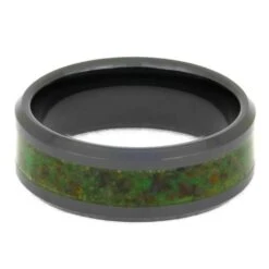 Glowstone Wedding Band With Dinosaur Bone -Johan Jewelry Shop Glow4