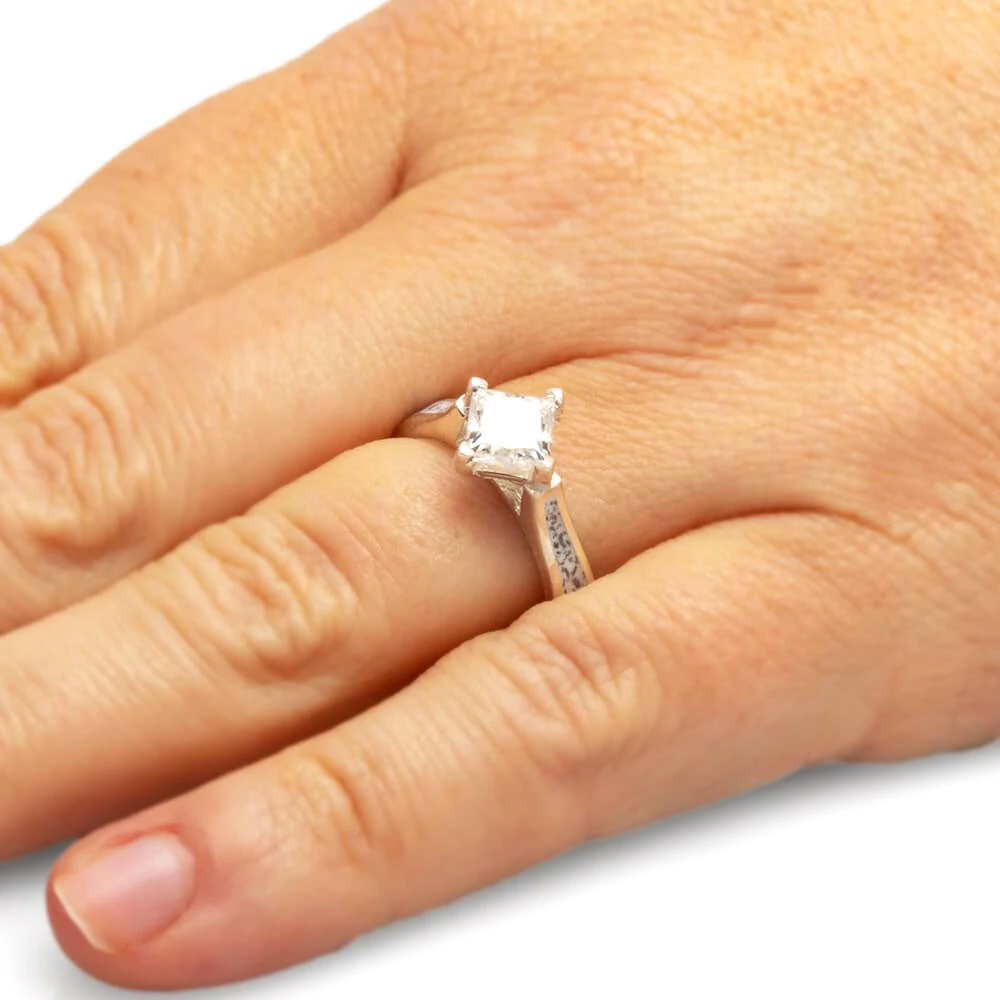 Platinum Solitaire Engagement Ring With Stardust 8 Platinum Solitaire Engagement Ring With Stardust - Image 6