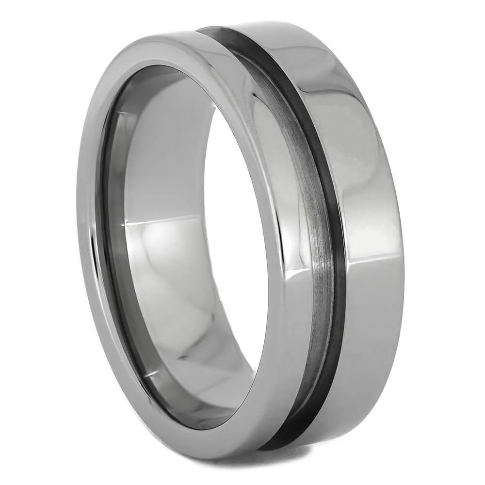 Modular Ring Core A, 8MM Titanium Ring With Asymetrical Design 3 Modular Ring Core A, 8MM Titanium Ring With Asymetrical Design