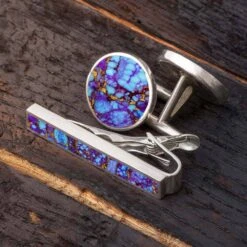 Gem Alloy Gift Set - Cuff Links & Tie Clip