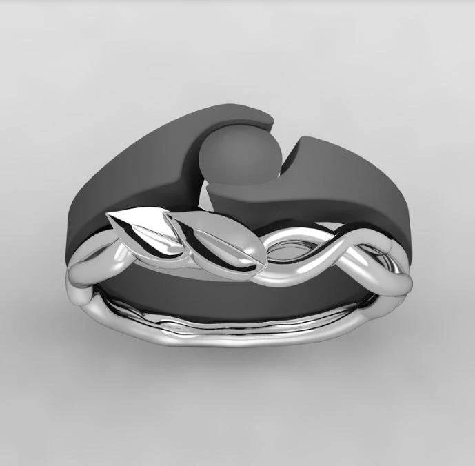 Platinum Wedding Band With Branch & Leaf Design 3 Platinum Wedding Band With Branch & Leaf Design