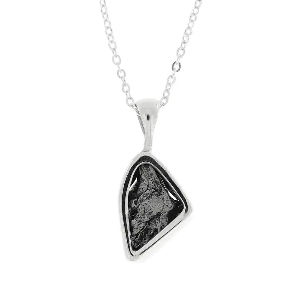 Bezel Set Meteorite Pendant Necklace 5 Bezel Set Meteorite Pendant Necklace - Image 3