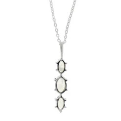 Triple Moonstone Necklace In Silver 9 Triple Moonstone Necklace In Silver -Johan Jewelry Shop NC111 2