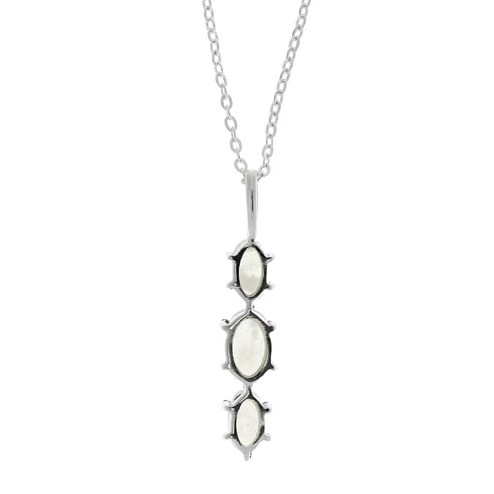 Triple Moonstone Necklace In Silver 5 Triple Moonstone Necklace In Silver - Image 3