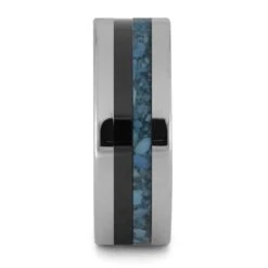 Turquoise & Black Ceramic Ring With Titanium Edges 7 Turquoise & Black Ceramic Ring With Titanium Edges -Johan Jewelry Shop NewTitaniumKingman2