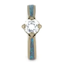 Opal Engagement Ring With Round Cut Moissanite 9 Opal Engagement Ring With Round Cut Moissanite -Johan Jewelry Shop New SKU 4183 2