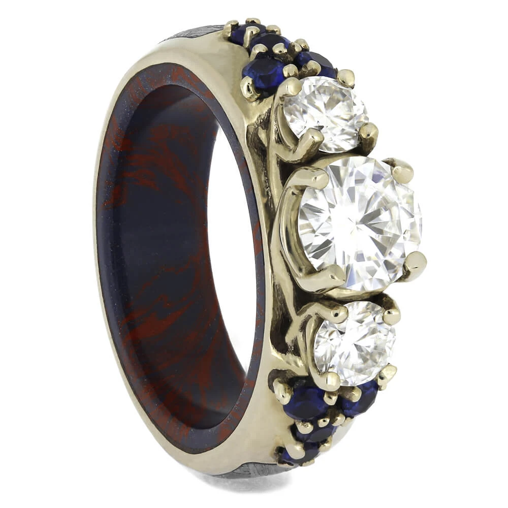 Three Stone Moissanite Engagement Ring 3 Three Stone Moissanite Engagement Ring