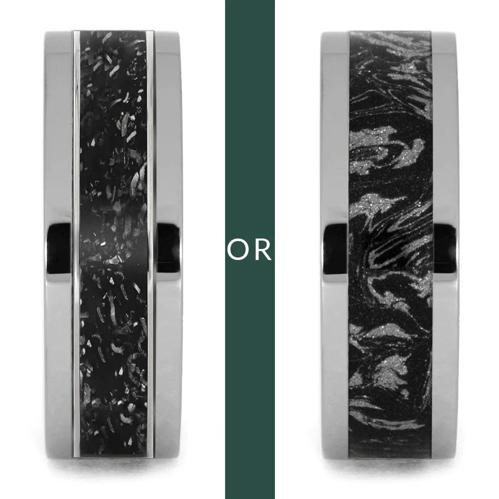 Stardust & Mokume Gane Modular Titanium Ring Set 5 Stardust & Mokume Gane Modular Titanium Ring Set - Image 3