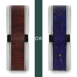 Lapis Lazuli & Bloodwood Modular Titanium Ring Set 9 Lapis Lazuli & Bloodwood Modular Titanium Ring Set -Johan Jewelry Shop OR C Lapis Bloodwood