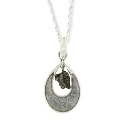 Teardrop Meteorite Pendant With Campo & Muonionalusta -Johan Jewelry Shop Oval 2