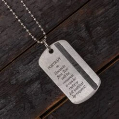 Muonionalusta Meteorite Dog Tag Necklace -Johan Jewelry Shop Portraitengraving
