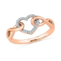 Interlocking Infinity Heart Ring With Diamonds