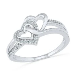 Double Heart Promise Ring With Diamond Accents -Johan Jewelry Shop RH202580 W b8c9dad5 5e7c 4e6b bc98 419ac1f0c5f6