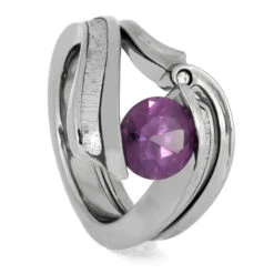 Alexandrite Engagement Ring With Matching Wedding Band