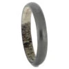 Matte Titanium Ring With Deer Antler Sleeve -Johan Jewelry Shop RS10454E