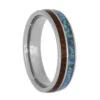 Wood Wedding Band, Snakewood Ring With Crushed Synthetic Opal -Johan Jewelry Shop RS10493 Edit