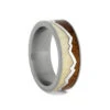 Men's Wood Wedding Band With Mountain Ring Design -Johan Jewelry Shop RS10522 E