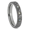 Opal, Aquamarine & Meteorite Wedding Band 1 Opal, Aquamarine & Meteorite Wedding Band -Johan Jewelry Shop RS10743