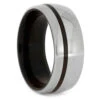 Wood Sleeve Ring With Ironwood And Titanium -Johan Jewelry Shop RS10767E