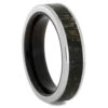 Dinosaur Bone Men's Ring With Ebony Wood Sleeve